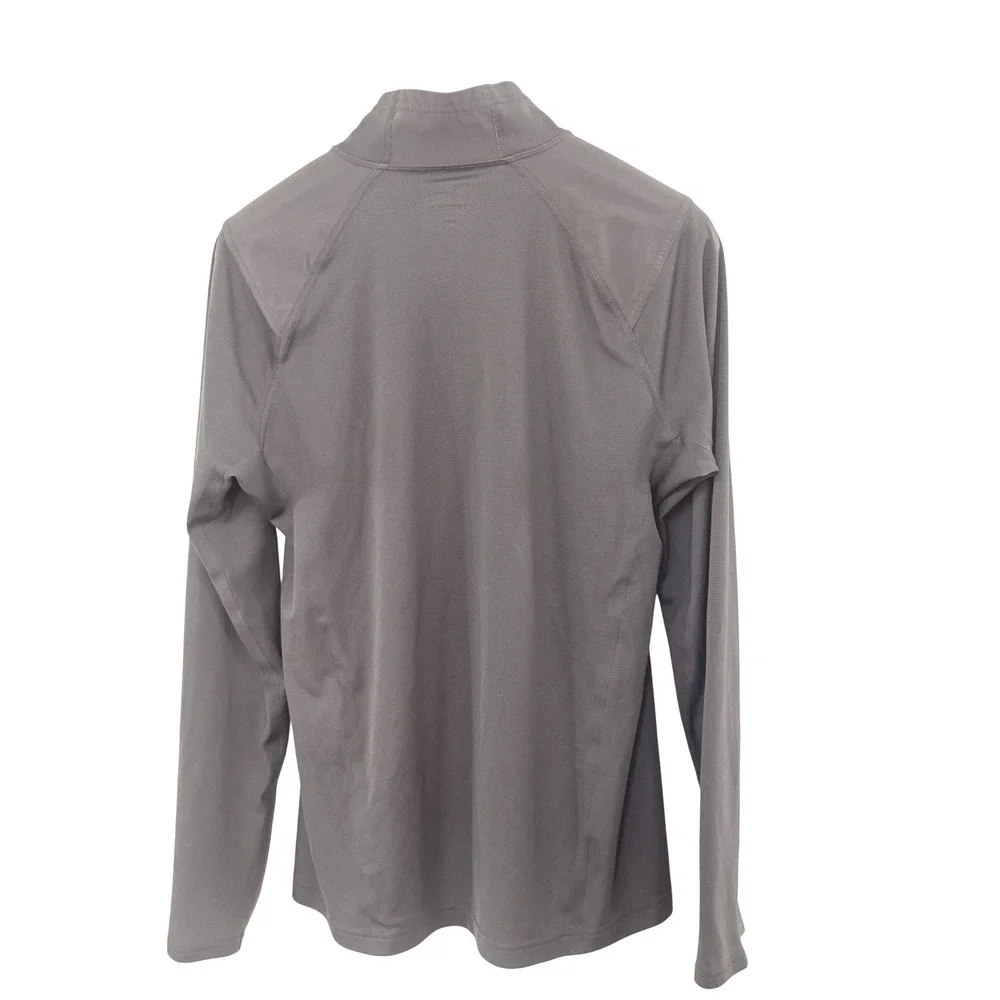 REI Mens Long Sleeve 1/4 Zip Pullover Shirt Gray  Medium Running Hiking Trail